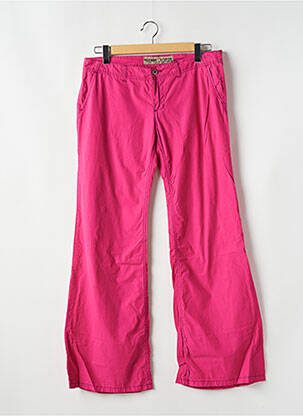 Pantalon droit tissage popeline taille normale rose FREEMAN T.PORTER femme