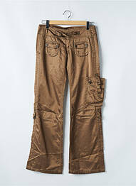 Pantalon droit fermeture zippée sous rabat boutonné taille normale marron FREEMAN T.PORTER femme