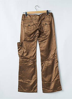 Pantalon droit fermeture zippée sous rabat boutonné taille normale marron FREEMAN T.PORTER femme