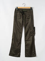 Pantalon droit fermeture zippée sous rabat boutonné taille normale vert FREEMAN T.PORTER femme