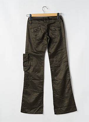 Pantalon droit fermeture zippée sous rabat boutonné taille normale vert FREEMAN T.PORTER femme