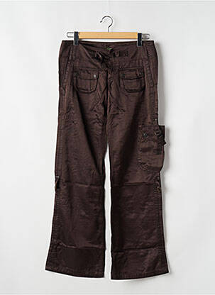 Pantalon droit fermeture zippée sous rabat boutonné taille normale marron FREEMAN T.PORTER femme