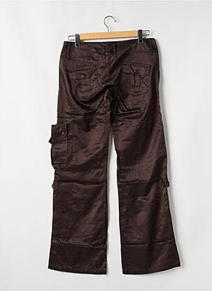 Pantalon droit fermeture zippée sous rabat boutonné taille normale marron FREEMAN T.PORTER femme