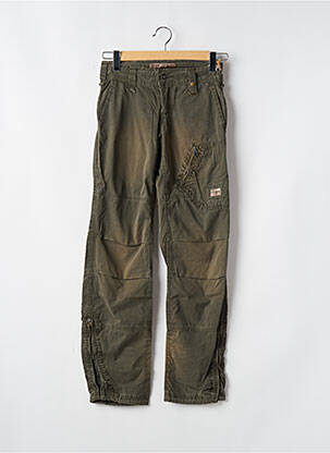 Pantalon droit tissage popeline taille normale vert FREEMAN T.PORTER femme