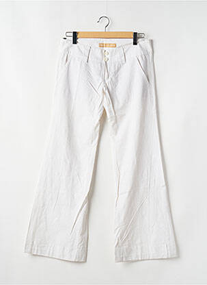 Pantalon flare fermeture zippée sous rabat boutonné blanc FREEMAN T.PORTER femme