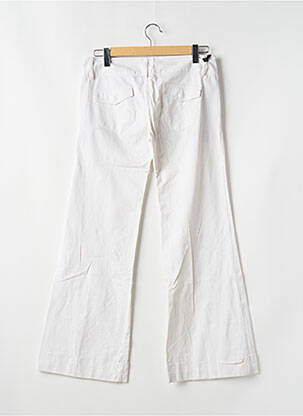 Pantalon flare fermeture zippée sous rabat boutonné blanc FREEMAN T.PORTER femme