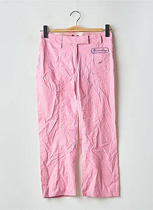 Pantacourt coupe droite taille basse rose BE YOU K femme