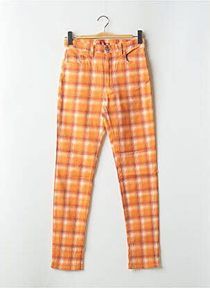 Pantalon slim tissage popeline taille haute orange BONAVENTURE femme