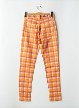 Pantalon slim tissage popeline taille haute orange BONAVENTURE femme