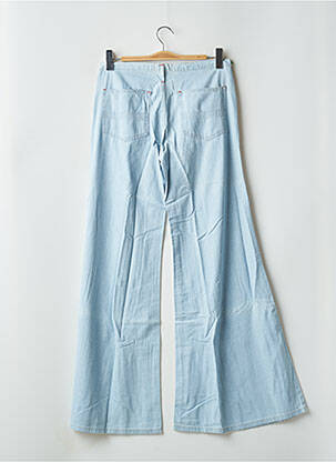Pantalon large fermeture zippée sous rabat boutonné taille basse bleu CIMARRON femme