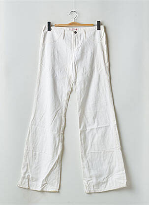 Pantalon droit tissage popeline taille basse blanc CIMARRON femme