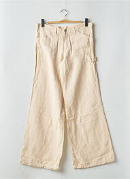 Pantalon large fermeture zippée sous rabat boutonné taille basse beige CIMARRON femme