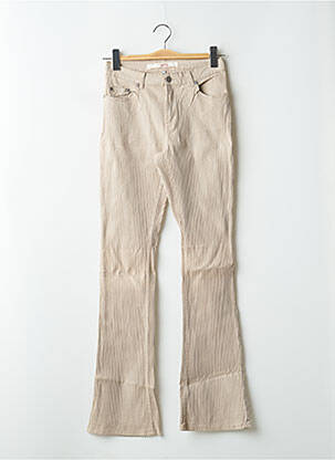 Pantalon flare taille haute taille haute beige SCHOOL RAG femme