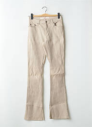 Pantalon flare taille haute taille haute beige SCHOOL RAG femme