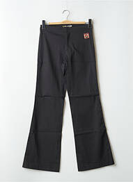 Pantalon flare fermeture zippée sous rabat avec crochet taille haute noir SCHOOL RAG femme