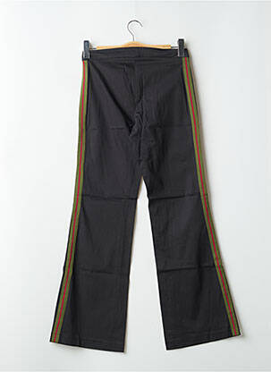 Pantalon flare fermeture zippée sous rabat avec crochet taille haute noir SCHOOL RAG femme