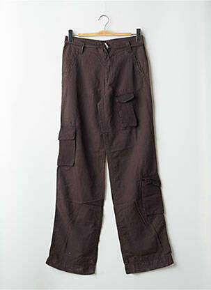 Pantalon cargo coupe droite taille basse marron SCHOOL RAG femme