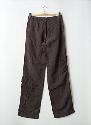 Pantalon cargo coupe droite taille basse marron SCHOOL RAG femme