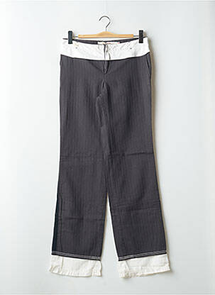 Pantalon droit tissage popeline taille basse gris SCHOOL RAG femme