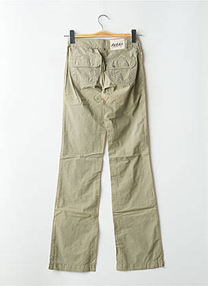 Pantalon droit tissage popeline taille basse vert SCHOOL RAG femme