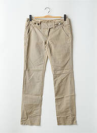 Pantalon droit tissage popeline taille normale beige DDP femme