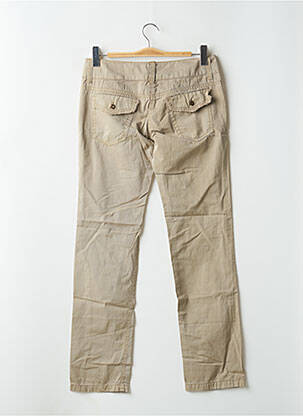 Pantalon droit tissage popeline taille normale beige DDP femme