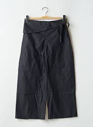 Pantalon droit tissage popeline taille normale noir E PURE femme