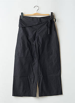 Pantalon droit tissage popeline taille normale noir E PURE femme
