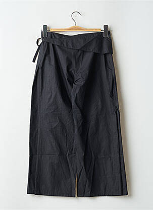 Pantalon droit tissage popeline taille normale noir E PURE femme