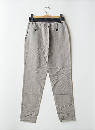 Pantalon chino tissage popeline taille normale gris LEON & HARPER femme