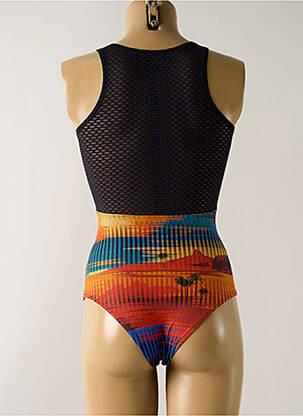 Maillot de bain 1 pièce imprimé fantaisie orange SALINAS femme