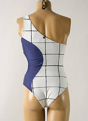 Maillot de bain 1 pièce effet matière satinée blanc SALINAS femme