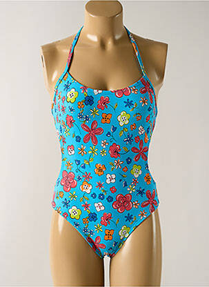 Maillot de bain 1 pièce stretch bleu SALINAS femme