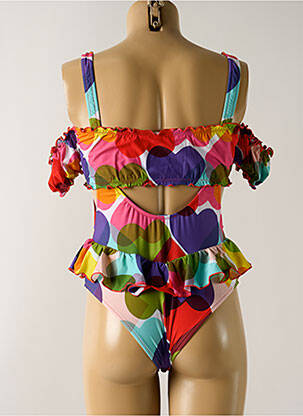 Maillot de bain 2 pièces stretch haut bandeau violet SALINAS femme
