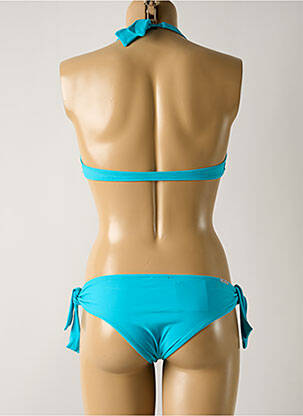 Maillot de bain 2 pièces stretch haut triangles bleu SALINAS femme