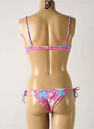 Maillot de bain 2 pièces stretch haut triangles rose SALINAS femme