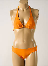 Maillot de bain 2 pièces stretch haut triangles orange SALINAS femme