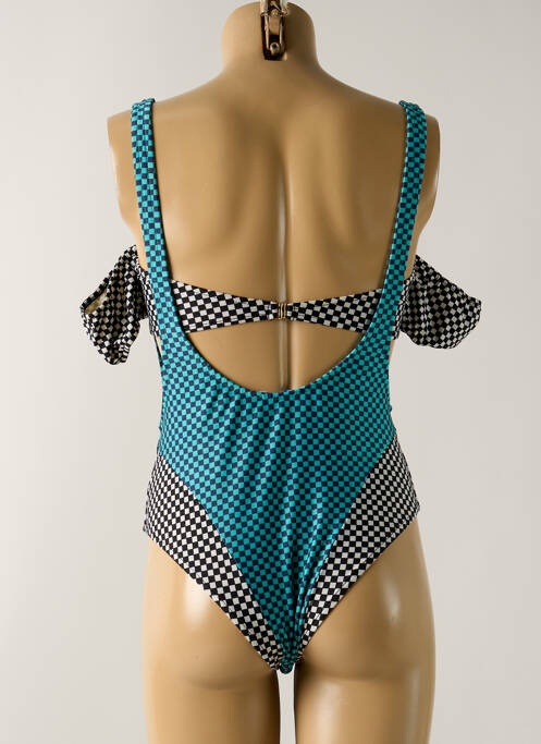 Maillot de bain 2 pièces stretch haut bandeau bleu SALINAS femme