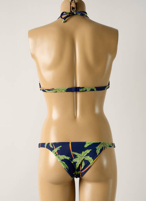 Maillot de bain 2 pièces stretch haut triangles bleu SALINAS femme