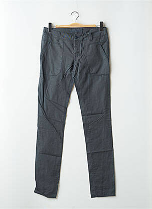 Pantalon chino tissage popeline taille normale gris ICHI femme