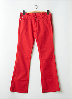 Pantalon droit fermeture zippée sous rabat boutonné rouge LA BRIGADA INTERNACIONAL femme
