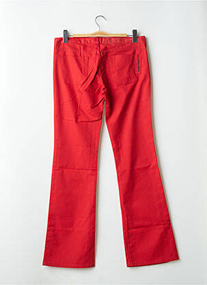 Pantalon droit fermeture zippée sous rabat boutonné rouge LA BRIGADA INTERNACIONAL femme