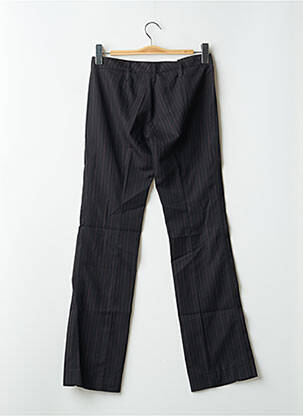 Pantalon droit fermeture zippée sous rabat boutonné noir LOIS femme