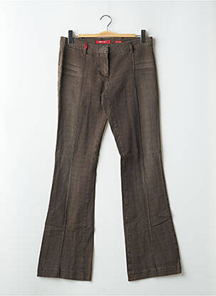 Pantalon droit fermeture zippée sous rabat boutonné marron MISS SIXTY femme