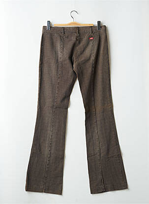 Pantalon droit fermeture zippée sous rabat boutonné marron MISS SIXTY femme