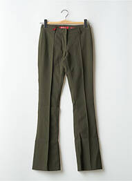 Pantalon flare fermeture zippée sous rabat avec crochet taille normale vert MISS SIXTY femme