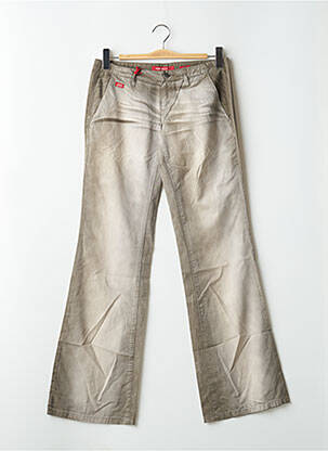 Pantalon droit fermeture zippée sous rabat boutonné beige MISS SIXTY femme