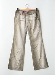 Pantalon droit fermeture zippée sous rabat boutonné beige MISS SIXTY femme