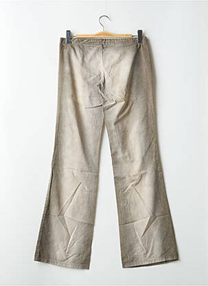 Pantalon droit fermeture zippée sous rabat boutonné beige MISS SIXTY femme