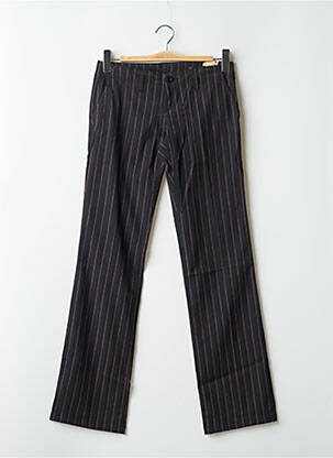 Pantalon droit fermeture zippée sous rabat boutonné noir MOGUL femme